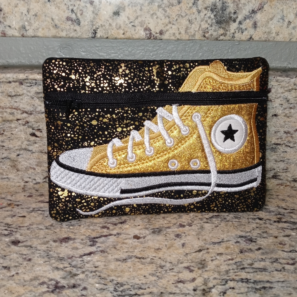 Black and Gold Converse Change Purse